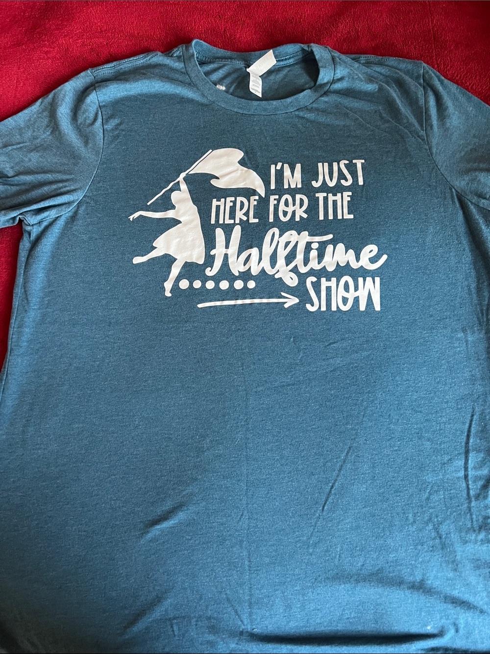 Color guard Teal adult Graphic Tee with White Halftime Show Design